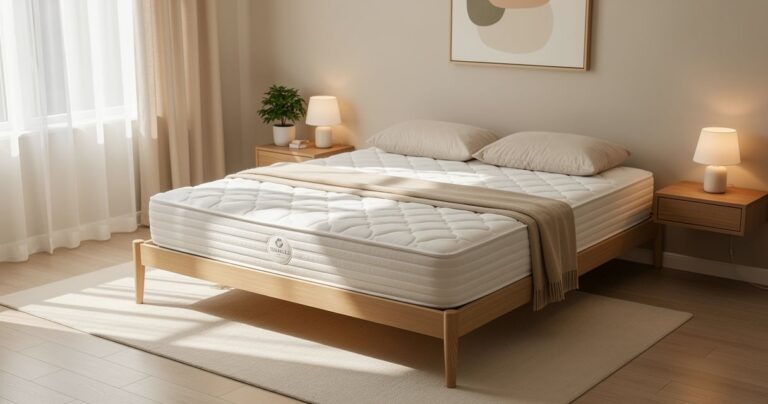 Matelas premium dans une chambre moderne lumineuse